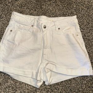 American Eagle Outfitters White Denim Cuffed Shorts